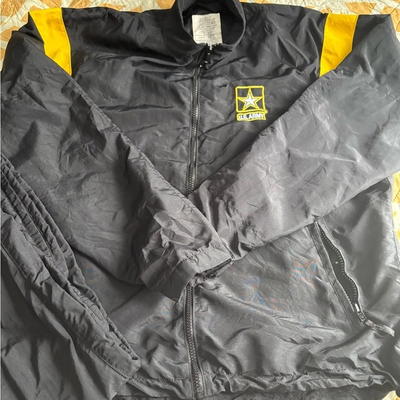 US ARMY BLACK PHYSICAL FITNESS APFU UNISEX JACKET & PANTS SET Small/Regular - Picture 3 of 14